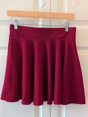 Flared Skater Skirt in Deep Berry